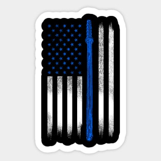 Blue line USA Flag, Police Sticker